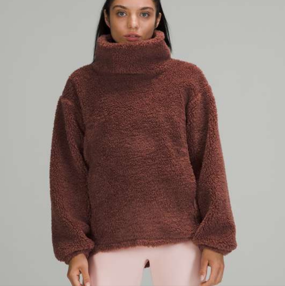 brown sherpa pullover with pockets | lululemon athetica - Picture 5 of 6